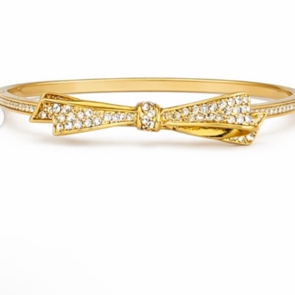 Kate Spade Love Notes Crystal Hinged Bangle Gold - Picture 7 of 15